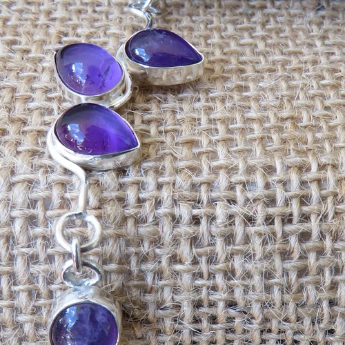 Bracelet amethyste argent