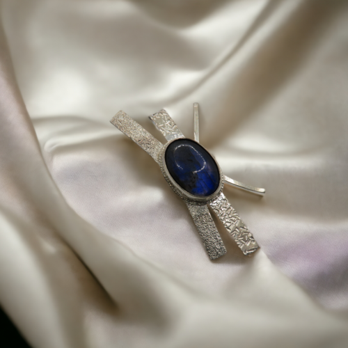 Pendentif artisanal argent 925 & labradorite – reflets irisés, pièce unique