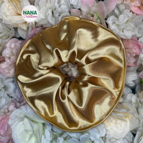 Chouchou satin - modèle fleur - lumière – fait main