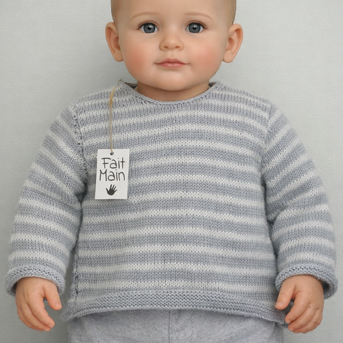 Brassière bébé fille ou garçon  2 tons de gris.