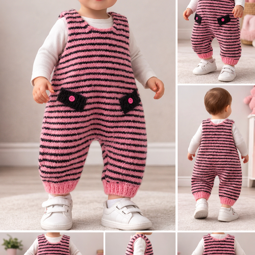 Combinaison  rose et gris foncé en 1 an.