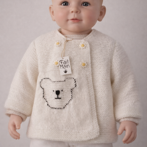 Veste croisée blanche taille un an