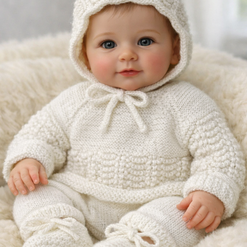 Ensemble naissance : brassière,bonnet et chaussons