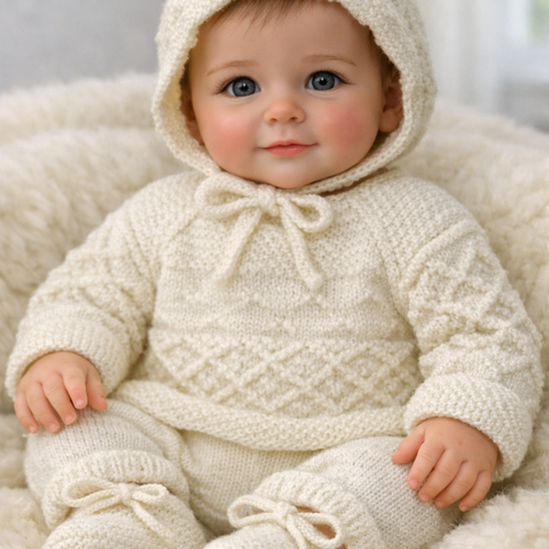 Ensemble " brassière-bonnet- chaussons"