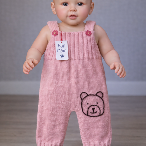 Salopette bébé  rose et bleu en 6 mois