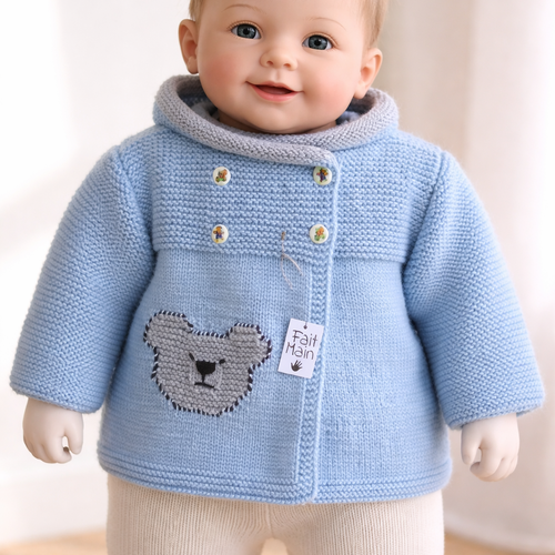 Veste croisée bleu et grise taille 12-18 mois