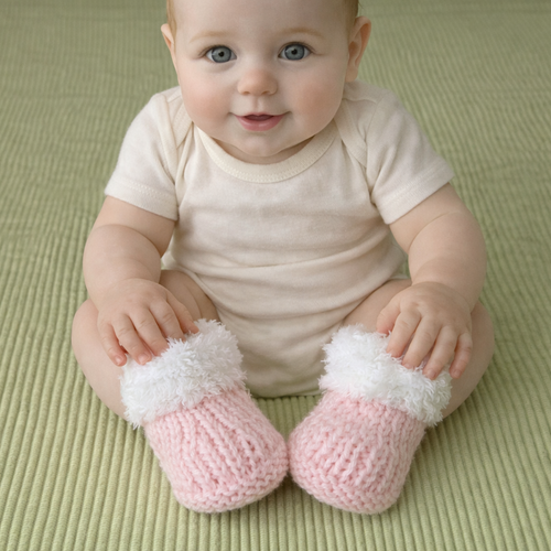 Chaussons rose pâle et blanc