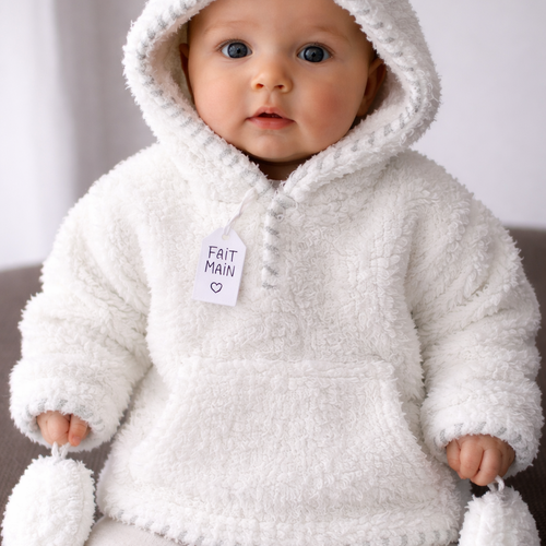 Pull à capuche 1-3 mois pour la taille.