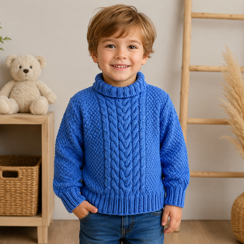 Pull-over style irlandais. en taille 4-5 ans