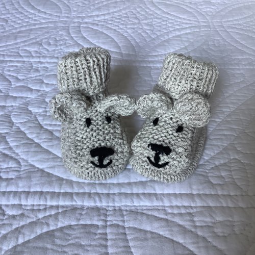 Chaussons ourson en taille 3 mois