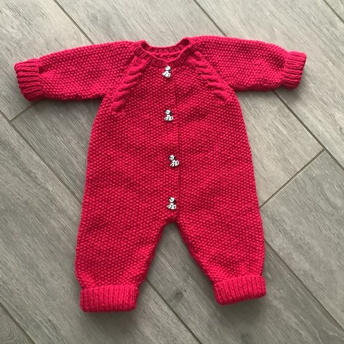 Combinaison 3 mois couleur framboise