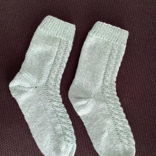 Chaussettes adultes vert clair chiné