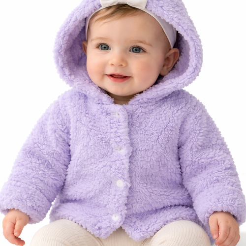 Pull à capuche  couleur parme,en 1-3 mois