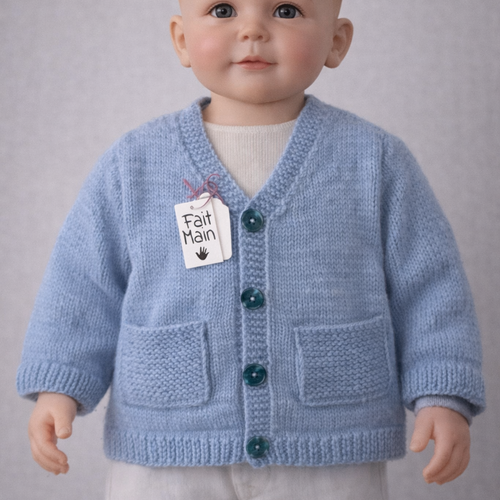 Gilet bleu en taille 6-9 mois