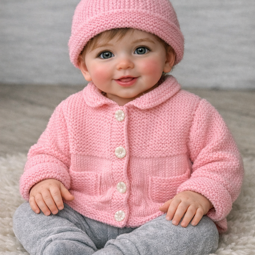 Gilet pour bébé fille en 0-3 mois pour la taille.