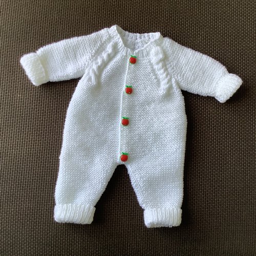 Combinaison blanche taille prématuré naissance