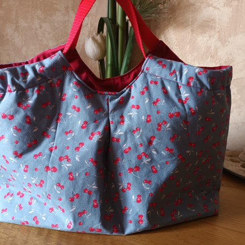 Sac panière cerises