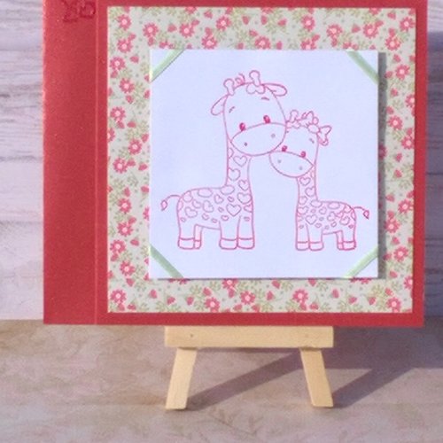 Carte enfant "les petites girafes"