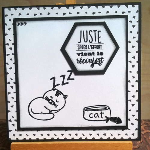 Carte thème "chat" - noir et blanc