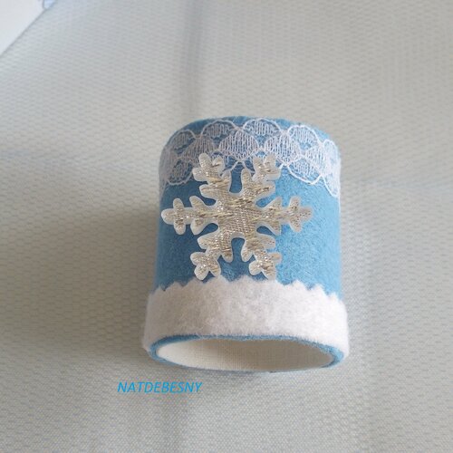 Ronds de serviette bleus flocons