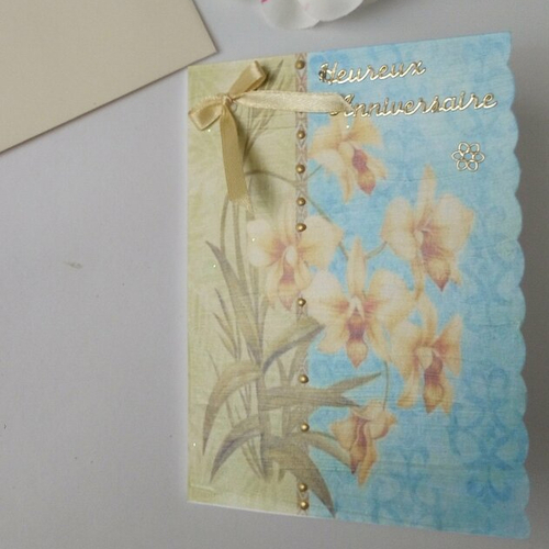Carte d'anniversaire femme personnalisée lys