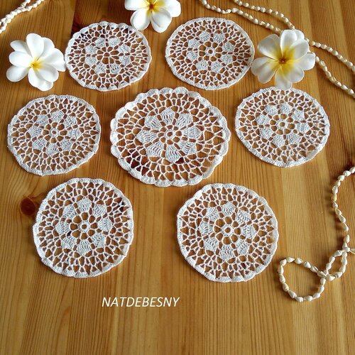 Dessous de verre au crochet (lot de 6 + 1 offert)