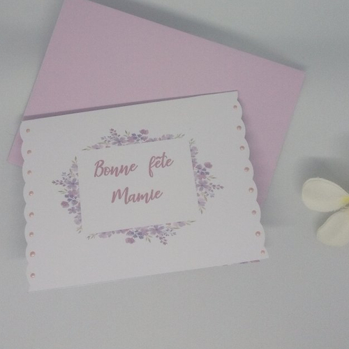 Carte bonne fête mamie lavande