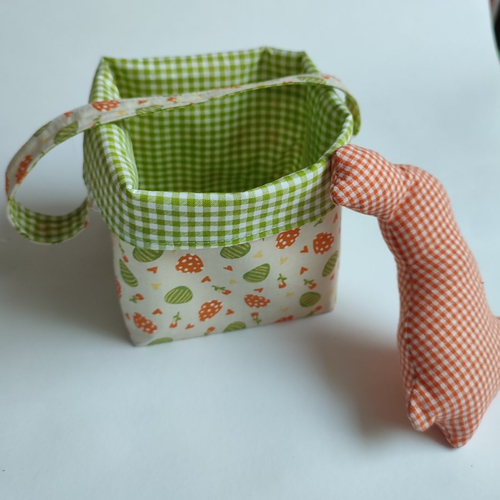 Panier de pâques vert réversible pour enfant