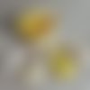 Panier de pâques jaune personnalisé pour enfant avec ses 4 lapins en tissu assortis