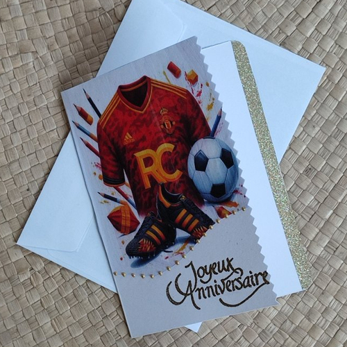 Carte joyeux anniversaire personnalisée foot lens