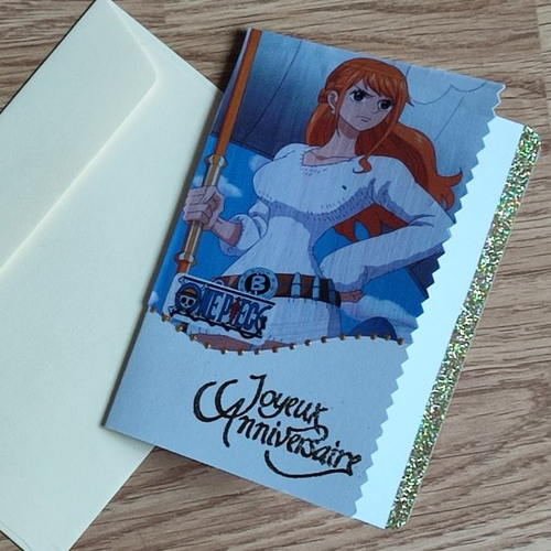 Carte anniversaire personnalisée manga