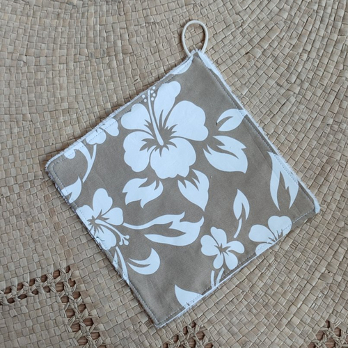 Serviette visage en éponge de bambou nature"tahiti" - grande lingette visage