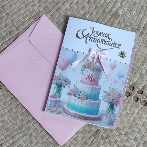 Carte anniversaire 18 ans personnalisée fille