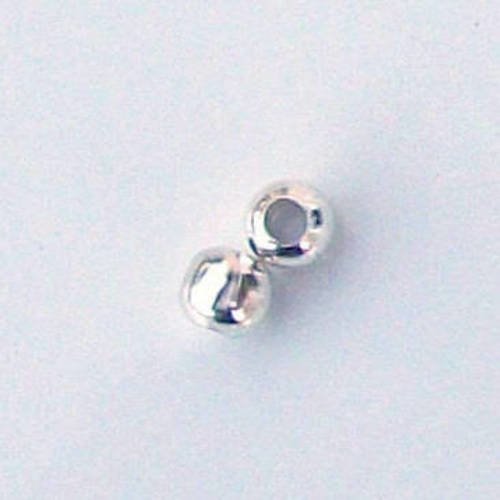 Perles plaquées argent rondes de 3,2 mm