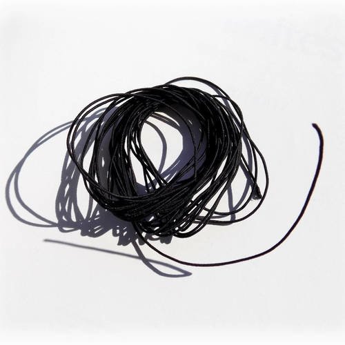 Fil cordon élastique noir 1 mm -  (50 cm)