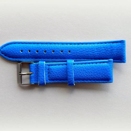 Bracelet montre femme cuir bleu 19 cm
