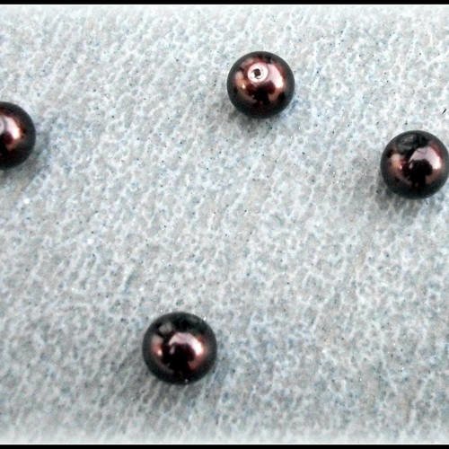 Perles marron café nacré de huit millimètres par 10