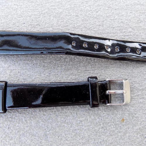 Bracelet montre femme vernis noir 19 cm