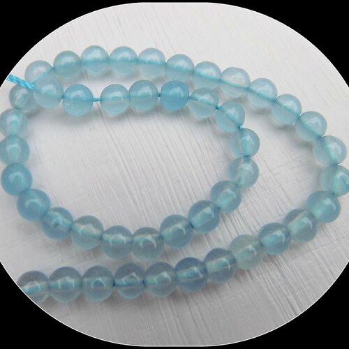 Perles d'aigue-marine bleu pâle, pierre fine, de 4 ou 8 mm, trou 1 mm - grade aaa - (x 5, x 10)