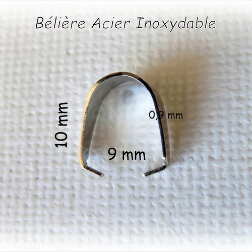 Bélière acier inoxydable pour pendentif - dimensions 11 x 9 mm ou 8 x 8 mm ou or 7 x 3 mm -