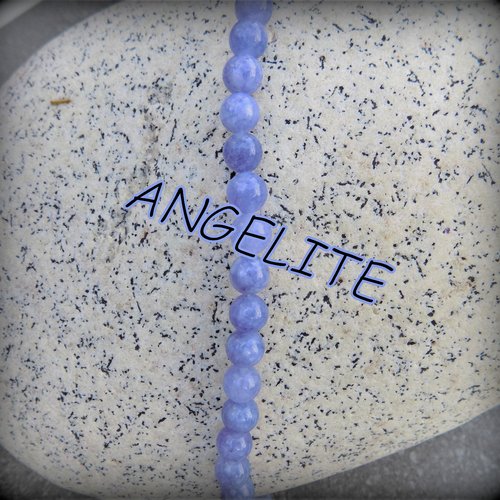 Perles d'angelite bleue - pierre fine naturelle - 6 mm, trou 1 mm (x 5)
