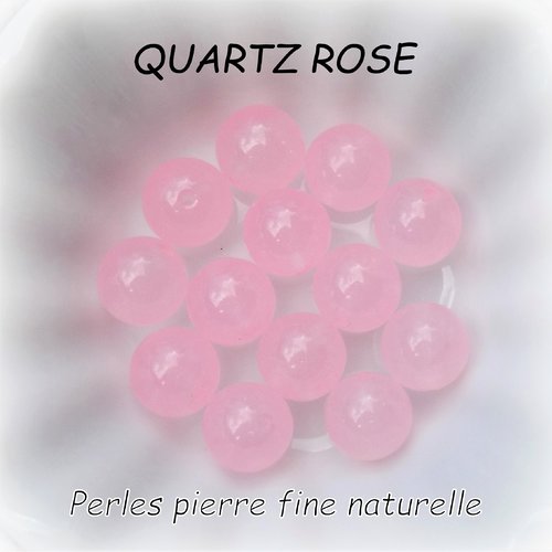 Perles de quartz rose (pierre fine) de 6 mm (x10)