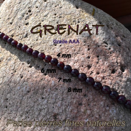 4 Mm Grenat Pierres précieuses perles AAA Grade brin de 105 Perles