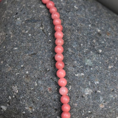 Perles rhodochrosite (pierre fine) naturelle 6 mm - trou 1 mm (x10 perles)