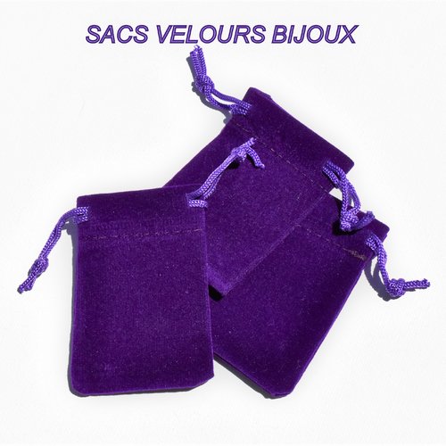 Sac velours bijoux 5 x 7 cm - violet foncé (x1) pièce
