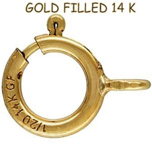 Fermoir anneau ressort 7 mm en gold filled 14 k poinçonné (x 1 pièce)