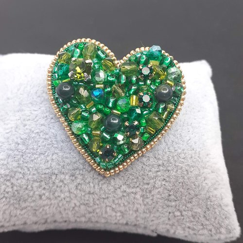 Broche cœur vert (-20%)
