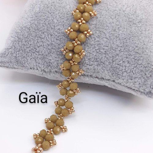 Bracelet gaïa caramel et or