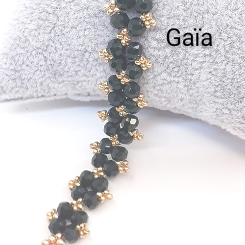 Bracelet gaïa dark green et or
