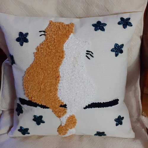 House coussin couple de chat